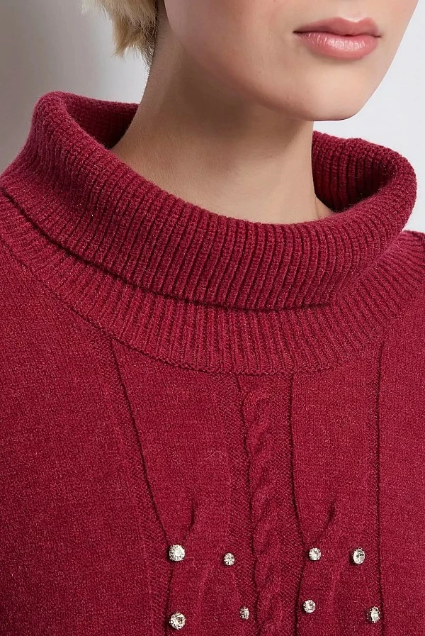 vestido mini punto de lana rojo denny rose