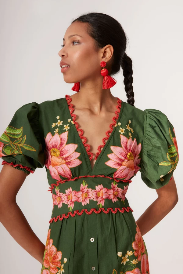 Vestido NARELLA verde estampado