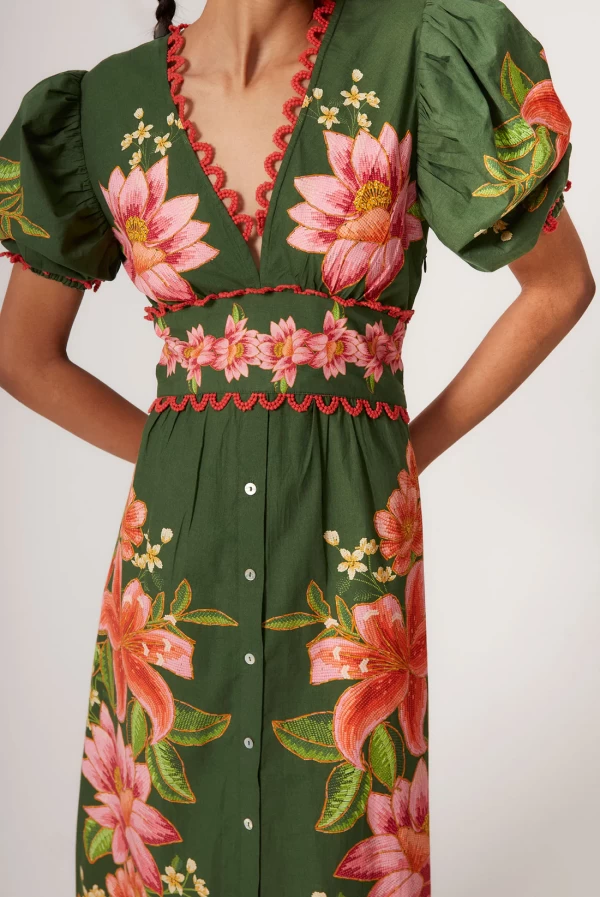 Vestido NARELLA verde estampado