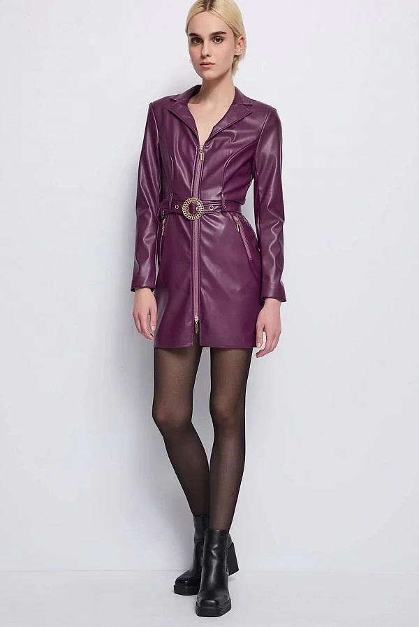 vestido piel sintetica negro denny rose vestido piel sintetica negro denny rose