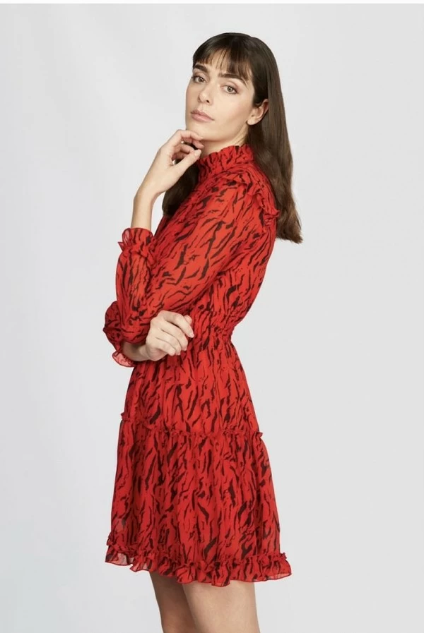 Vestido rojo estampado print Minueto 