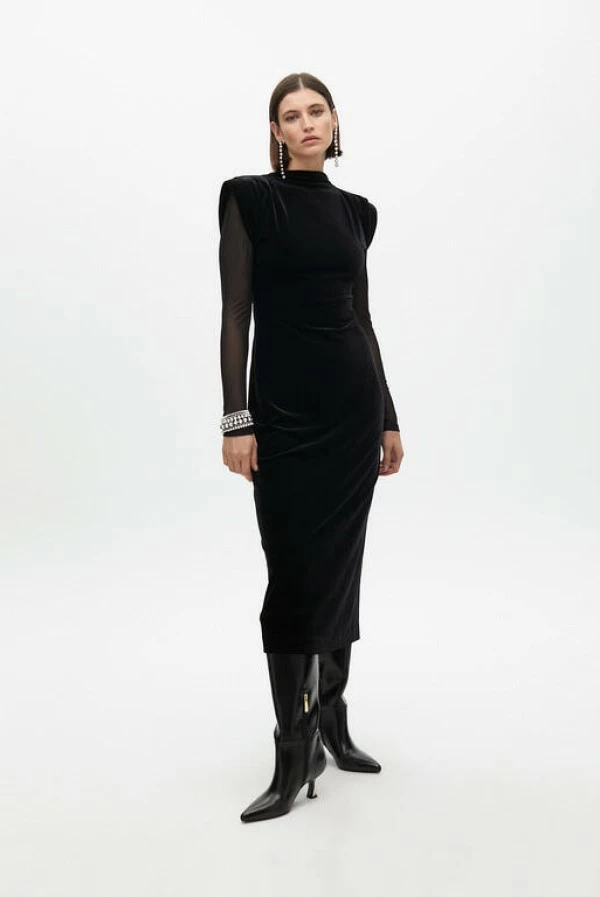 Vestido Velvet  Midi  Mangas de Tul lola casademunt