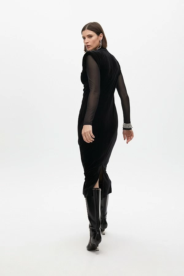 Vestido Velvet  Midi  Mangas de Tul lola casademunt