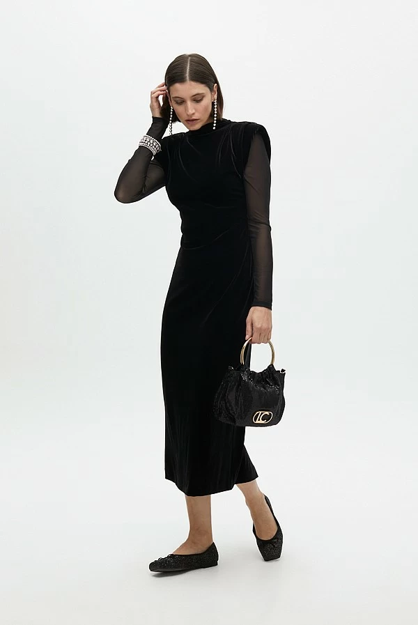 Vestido Velvet  Midi  Mangas de Tul lola casademunt