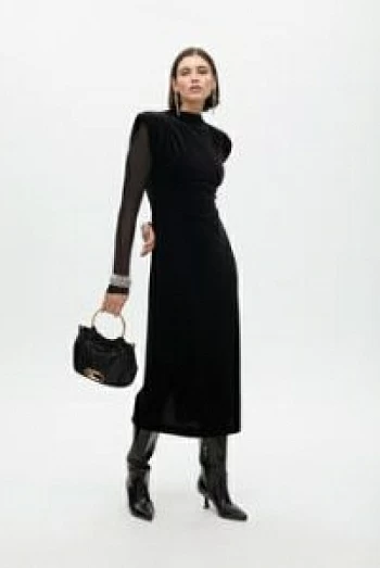 Vestido Velvet  Midi  Mangas de Tul lola casademunt Vestido Velvet  Midi  Mangas de Tul lola casademunt