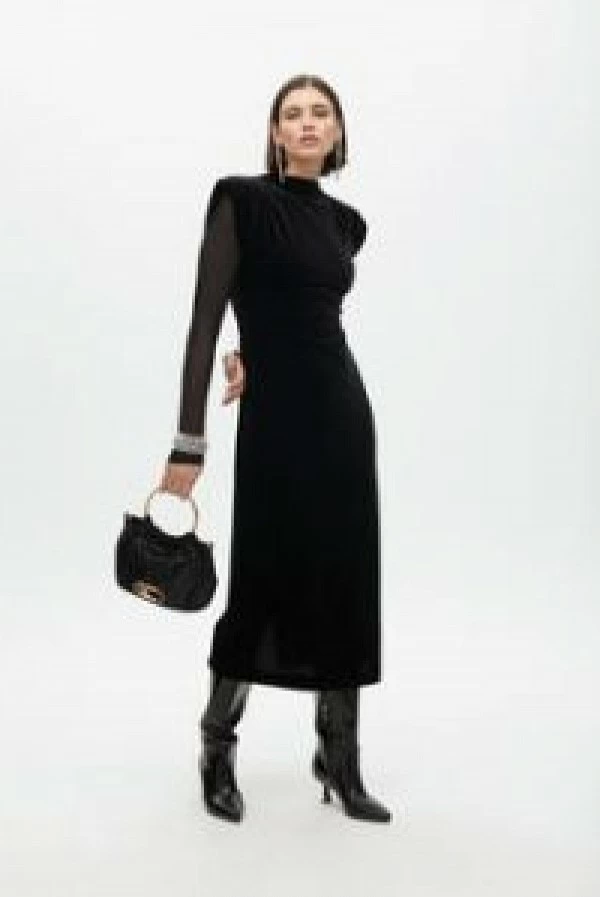 Vestido Velvet  Midi  Mangas de Tul lola casademunt