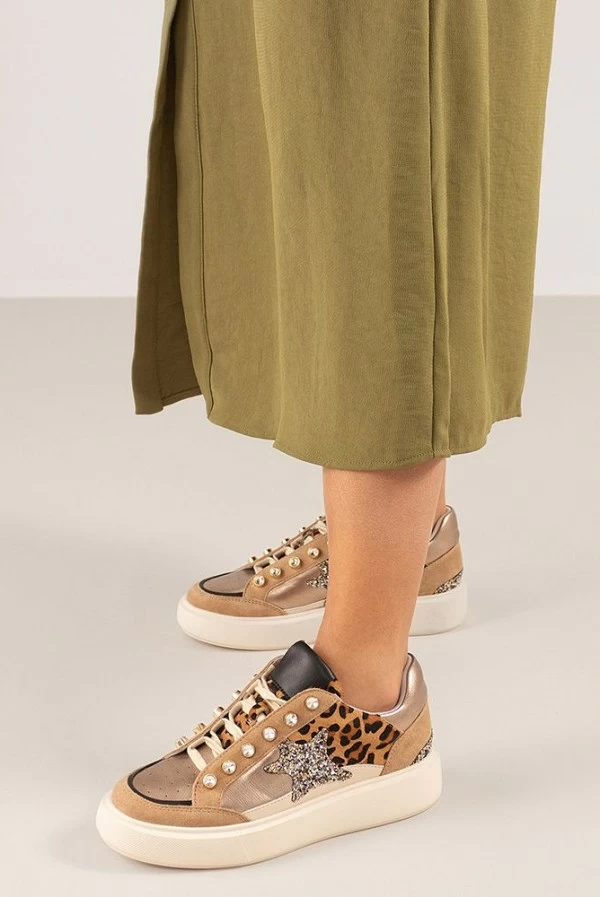 Zapatillas Exé Shoes Camel Leopardo