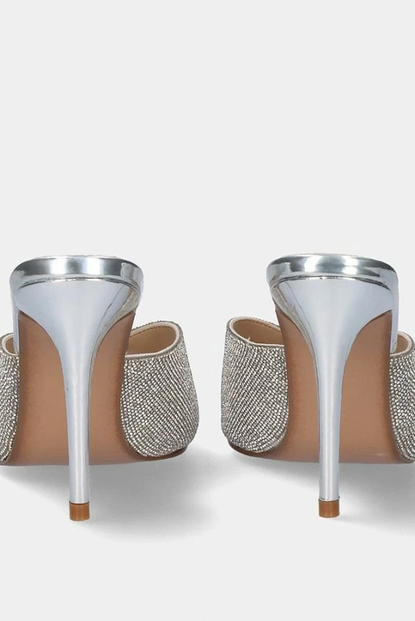 Zueco de Tacón Kristi-370 Plata Strass Exé Shoes