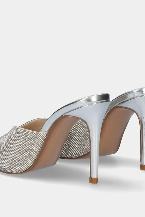 Zueco de Tacón Kristi-370 Plata Strass Exé Shoes