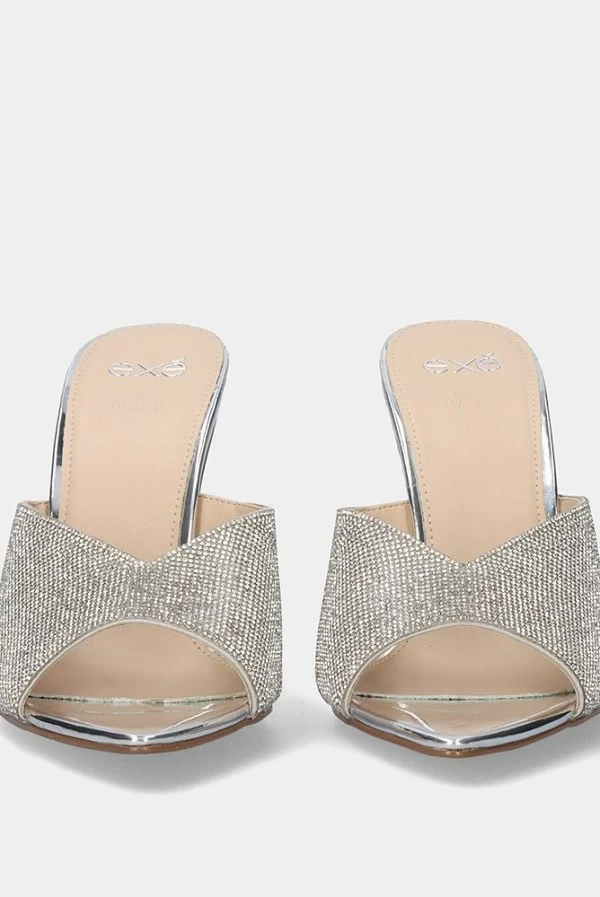 Zueco de Tacón Kristi-370 Plata Strass Exé Shoes