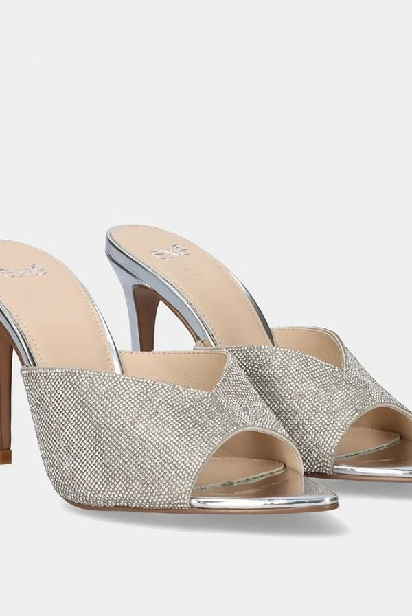 Zueco de Tacón Kristi-370 Plata Strass Exé Shoes